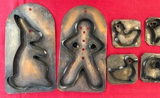 Antyczne prymitywne blaszane przecinarki do ciastek metal lutowane płaskie plecy obsługa