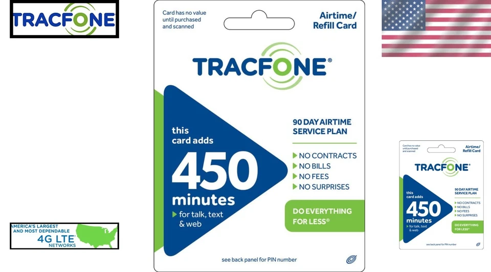 Tracfone Prepaid Card - 450 Minutes, 90 Days: Your Affordable Wireless Solution - Image 2 of 4