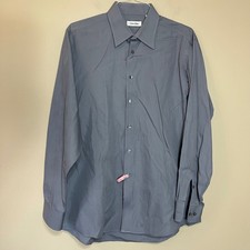 Calvin Klein Mens Gray Long Sleeve Button Down Dress Shirt 16.5 34/35 Cotton