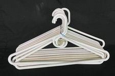 Lot of 10 White Plastic Coat Hangers Standard Size for Shirts  Pants