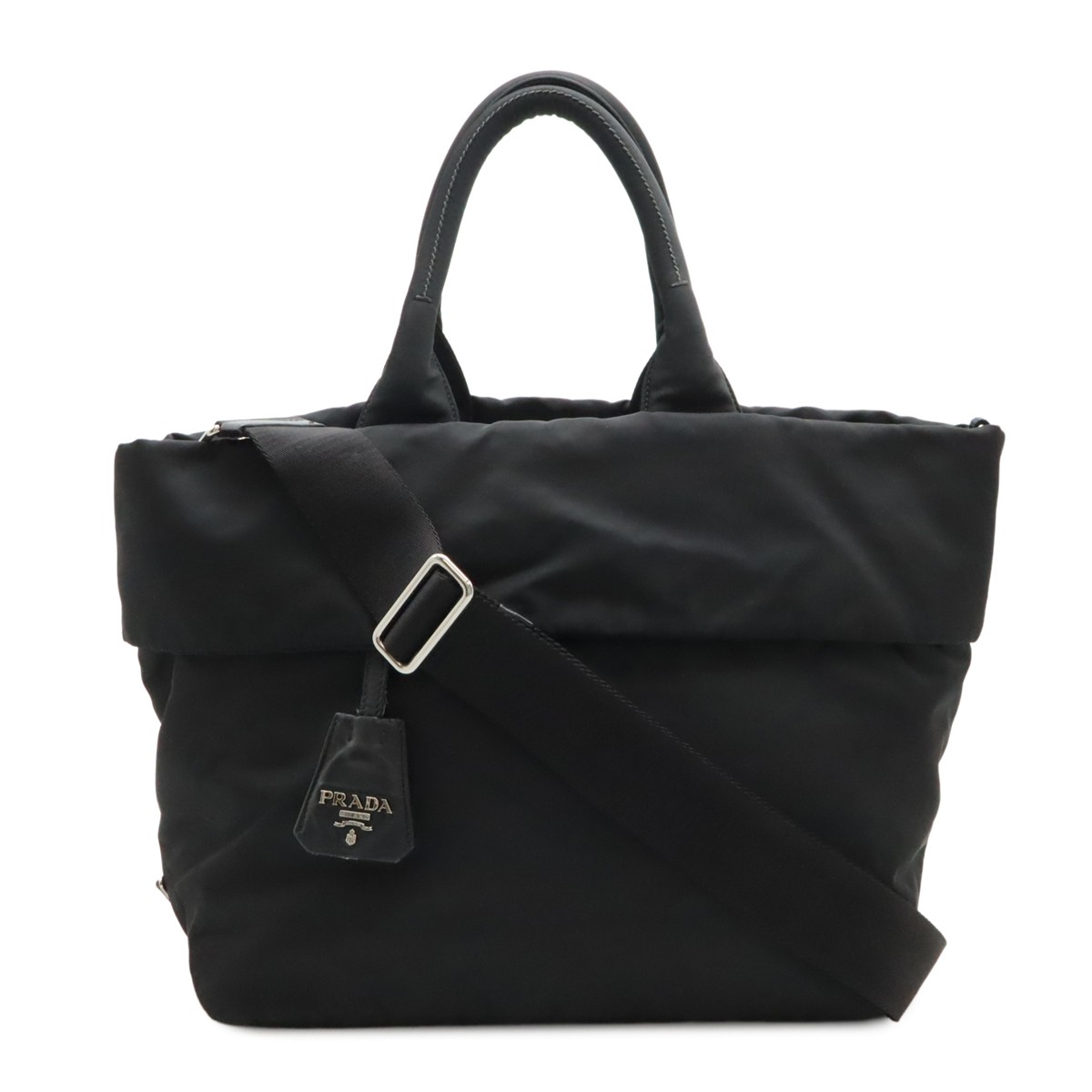 Prada Tessute Double Tote Reversible 2-Way Shoulder Bag in Nylon Leather