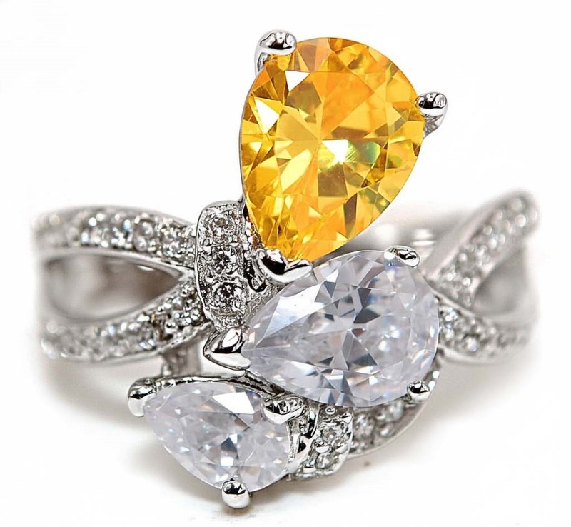 3CT Heat Treated Yellow Topaz 925 Solid Sterling Silver Ring Sz 8 