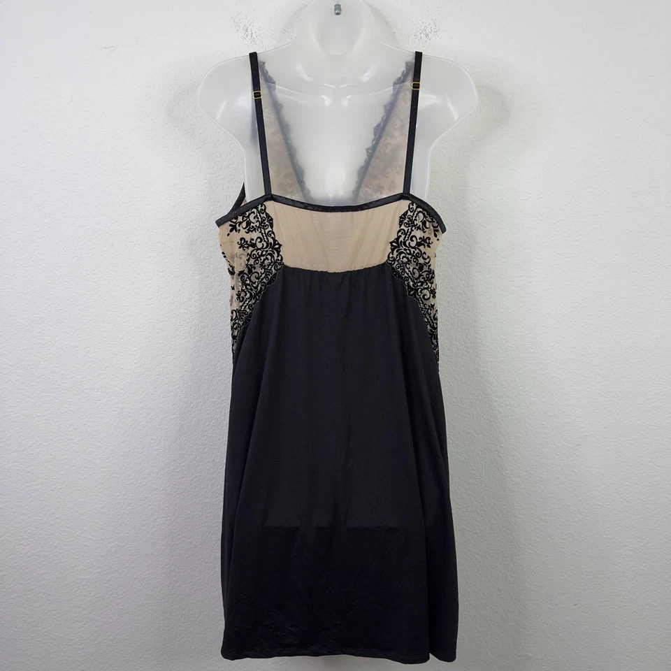 Camisón Soma Mujer XL Negro Beige Encaje Lencería Sin Mangas Romántico Boudoir Femenino Foto 2 de 4