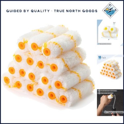 Versatile 18-Pack 4-Inch Roller Covers - Ideal for Smooth Paint Application