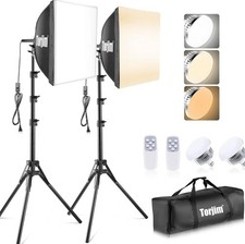 Softbox Photography Lighting Kit, 16'' X 16'' w/85W 3000-7500K LED Bulbs-Studio