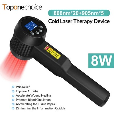 8W Cold Laser Therapy Device Pain Relief LLLT Soft Red Light Laser Treatment