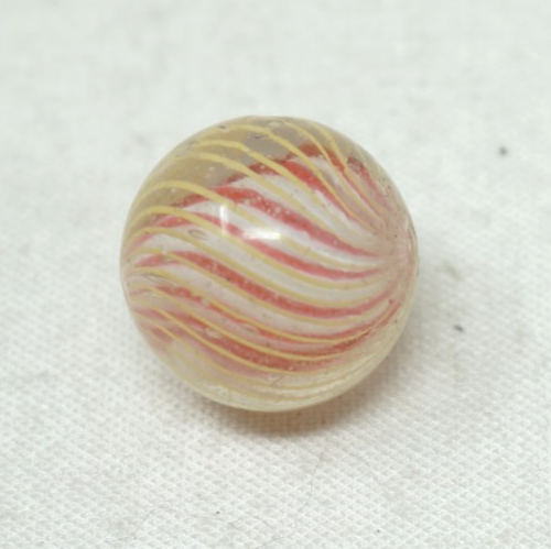 Vintage .70” Peppermint Ribbon Core Swirl Marble Red White German - Picture 10 of 17