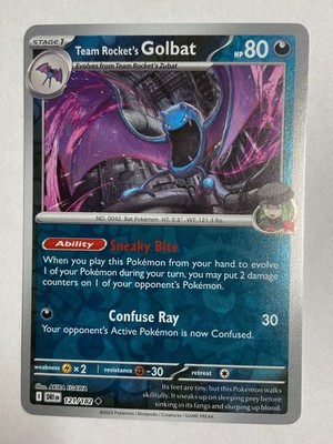 2025 Pokemon Team Rocket's Golbat 121/182 Destined Rivals Uncommon Reverse Holo