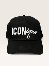 DSQUARED2 Black Iconique Distressed Adjustable Cap Men  s Hat NWT Designer
