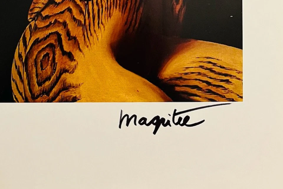 Impresión original firmada a mano por René Magritte con certificado de autenticidad y +$3.500 USD de valoración Foto 3 de 4