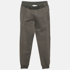 Roberto Cavalli Junior Grey Logo Embroidery Cotton Knit Joggers 8 Yrs