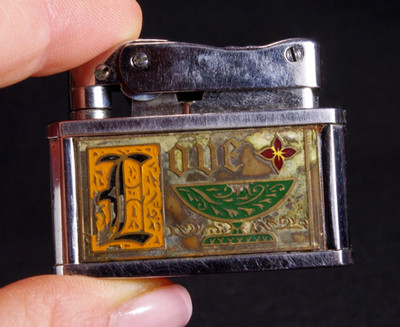 Vintage Brother Supermatic Best Made Lighter Japan 1950s Art Deco Enamel( 1316)