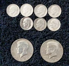 (Lot Of 7) Dimes 90% Silver Dimes &  (2) Kennedy Half Dollars 40% Silver