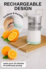Electric Citrus Juicer Rechargeable Hands-Free Masticating Orange Lemon Squeezer