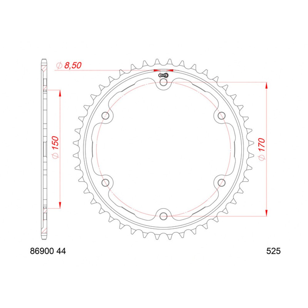 AFAM Steel Standard Sprocket 86900-525 For Motorcycle Parts Accessories