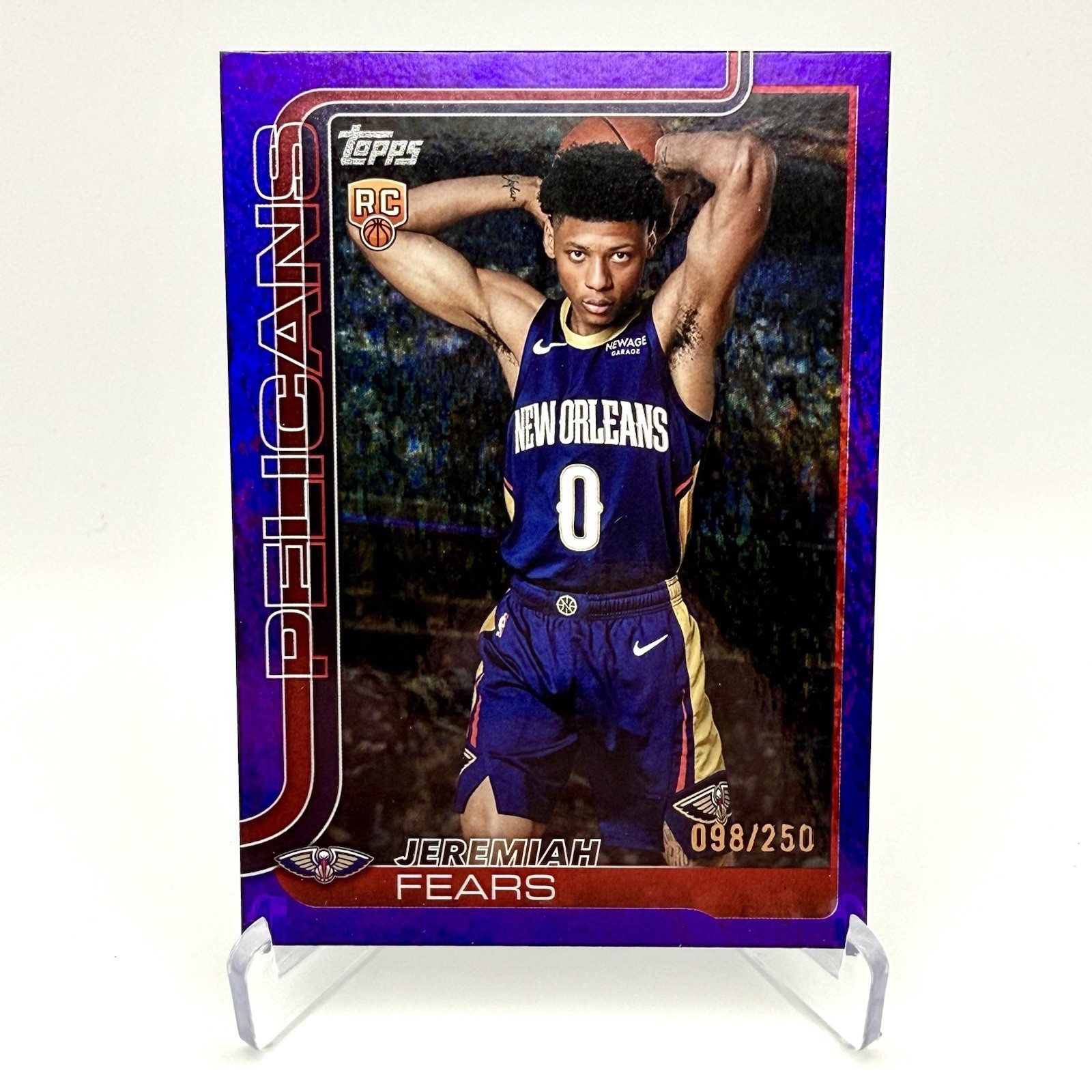 2025-26 Topps Flagship Jeremiah Fears #207 Purple Foil /250 (RC)