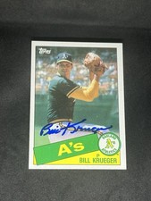 Bill Krueger 1985 Topps #528 Oakland Athletics Auto Autographed Signed MLB Card