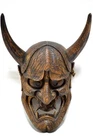Wooden! Japanese Traditional Noh Mask HANNYA (般若) Demon Kagura Kabuki Samurai