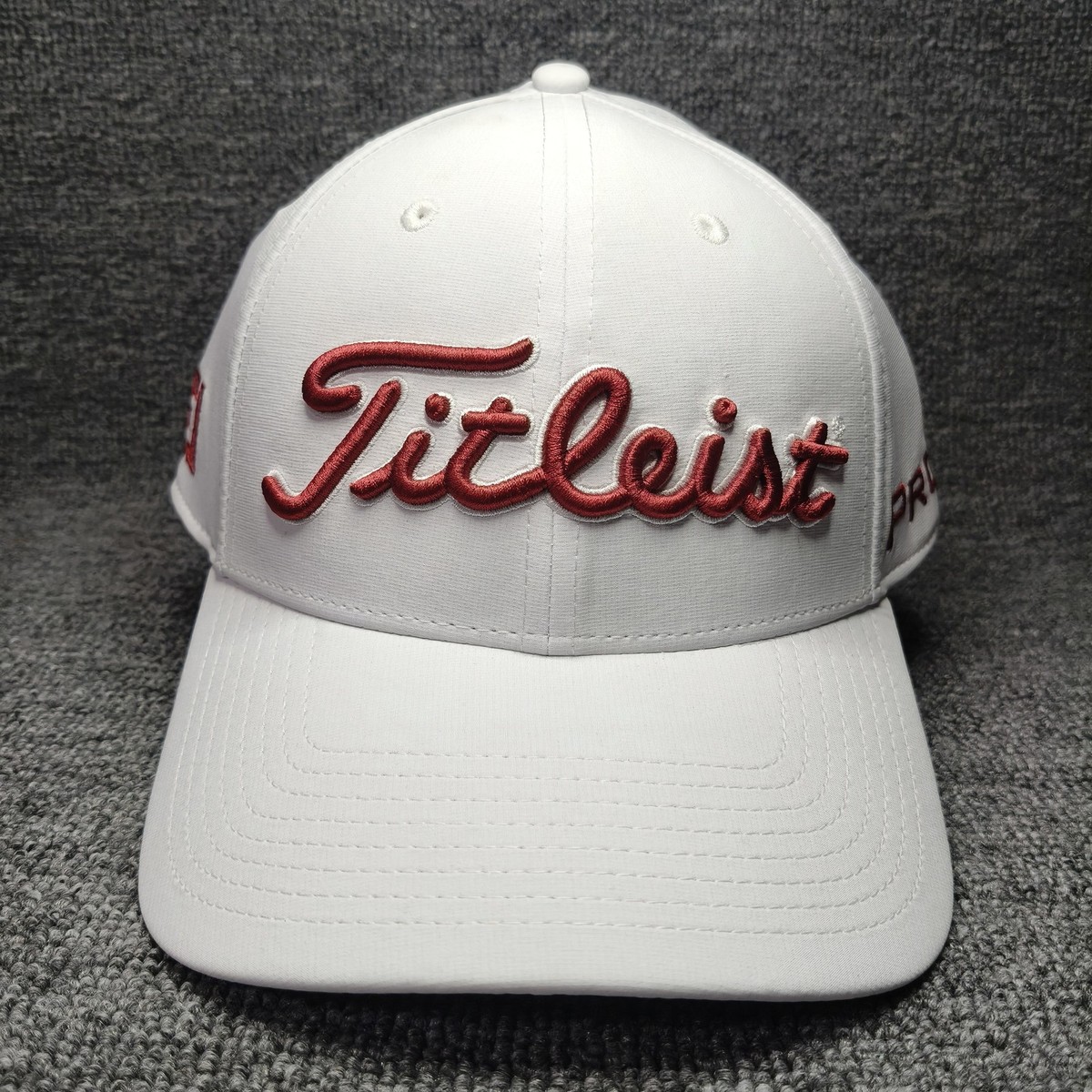 Titleist Golf Cap White Script Logo PRO V1 FJ Buckle Hat