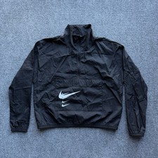 Nike Running 1/4 Zip Windbreaker Anorak Pullover Black Women s M DJ0924-010