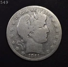 1911-S Barber Half Dollar *Free S/H After 1st Item*
