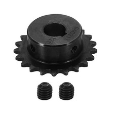 #25 Chain Roller Sprocket 12mm Bore, 21 Tooth with 4x1.8mm Keyway, Black