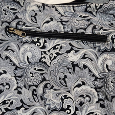 Ming's Bags Women's Black Gray Paisley Shoulder Bag Zip Lined Outer Pockets