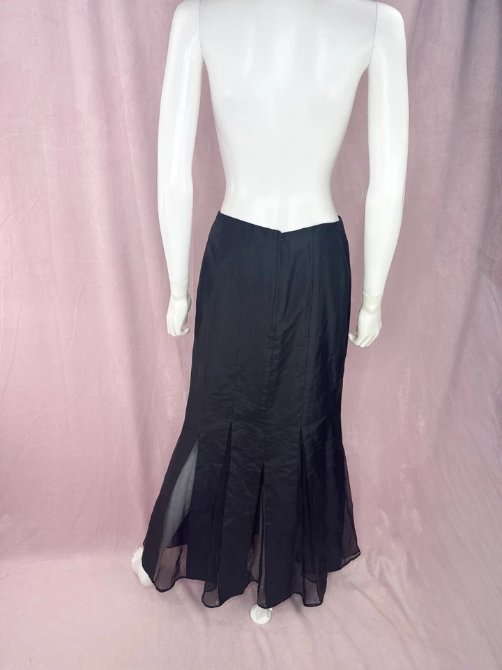 Maxi Vestido Marisa Baratelli Mujer Negro 100% Seda Tailandesa Talla 6 Elegante Noche Foto 3 de 4