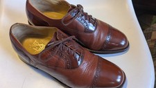 Barker Tan Brown Leather Brogue Shoes UK 10 G US 11 EU 44 Made in England
