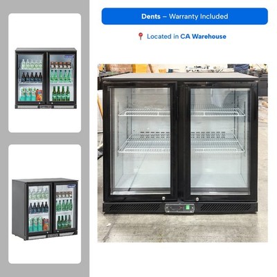 ICECASA 36'' Beverage Refrigerator 2 Glass Door Back Bar Beer Cooler - DENTS