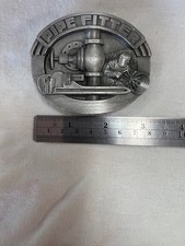 PIPE FITTER Plumber Worker Pewter/Enamel Vintage 1992 Siskiyou Belt Buckle