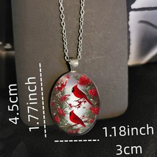 Fashion Classic Red Bird Oval Shaped Necklace Fashion Womens Girls USA STOCK