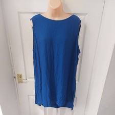  Betty Jackson ladies royal blue dip hem tunic top longline size 20 