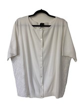 Talbots Sz 3X white pima cotton button cardigan sweater Embroidered Appliqu