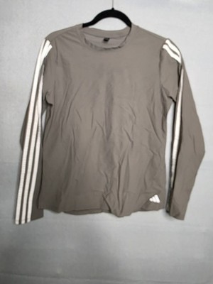 Adidas Top Mens Medium OD Green Athletic Tee Climalite Golf Train Run 3 Stripes