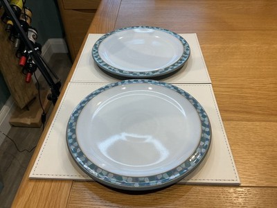 Denby Azure Shell Salat-/Dessertteller x 2 Steingut Geschirr sehr guter Zustand