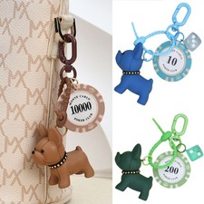 French Bulldog Keychain PU Leather Cute Dog Pendant Bag Charm Accessory