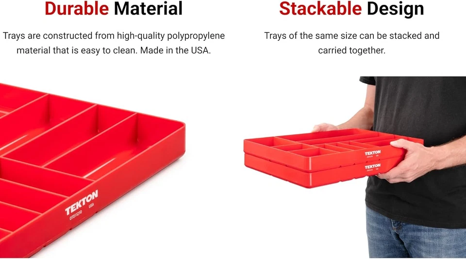 TEKTON Bandeja Organizadora de 10 Compartimentos (Rojo) | OTD11210 | 10 Compartimentos, Rojo Foto 4 de 4