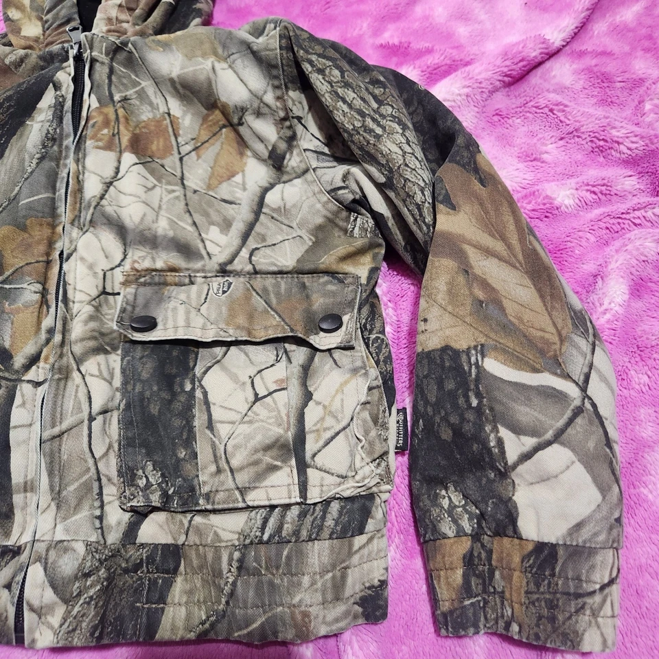 Chaqueta de caza Outfitters Ridge Youth S (6/7) Realtree camuflada aislada con capucha Foto 3 de 4