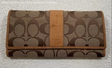Coach Women's Canvas & Leather Monogram Envelope Wallet