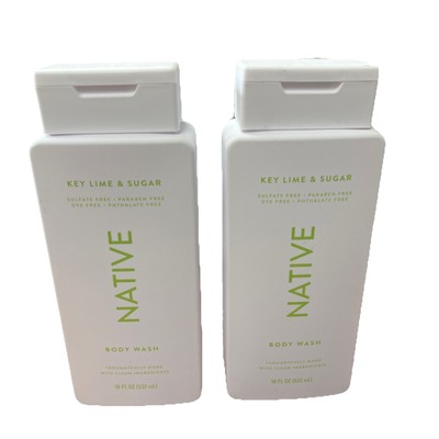 Native Key Lime, And Sugar ￼Body Wash 18 Fl Oz Each 2pk
