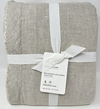 New Pottery Barn Belgian Flax Linen Double Flange Duvet Cover King Flax