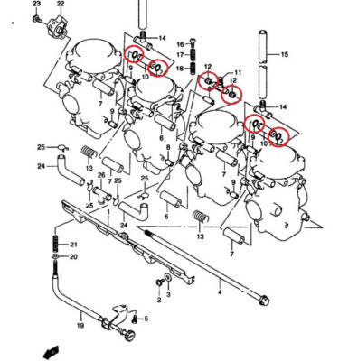 に適合するスズキ GD110 GD 110用バイク用キャブレター修理キット(Style2) サンクチュアリー・ キャブレターパーツ オートバイキャブレター修理キット に適合するスズキ GSX-R1100W GSX-R GSXR GSX R 11