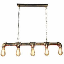 Industrial Pipe Pendant Light Vintage Steampunk Ceiling Lamp Edison Bulb Chain