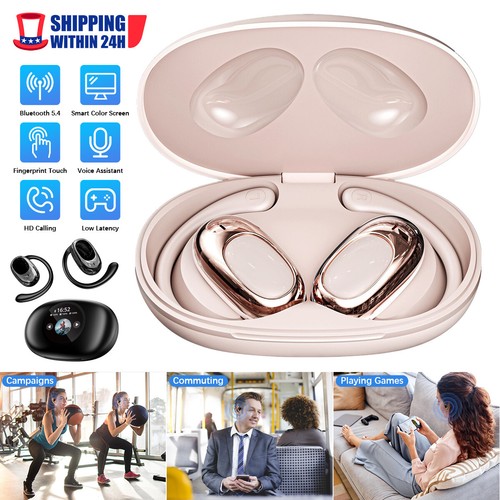 LCD HD screen Over The Ear Earbuds Bluetooth Wireless Multi language switching # - Picture 5 of 23