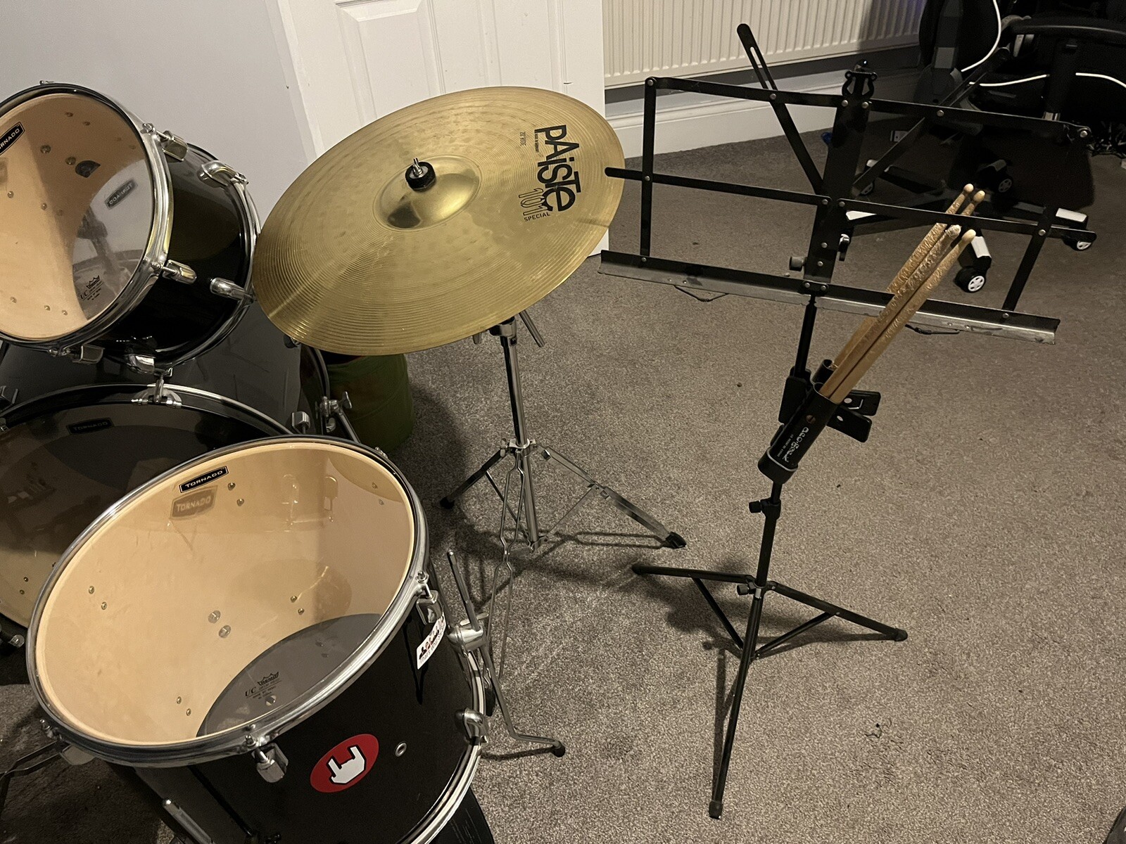 Drum Kit with Cymbals And Music Stand eBay