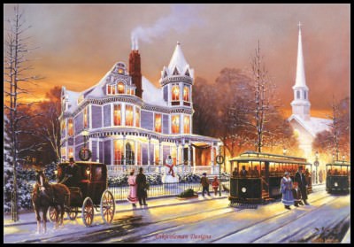 Winter in the City - DIY Chart Counted Cross Stitch Patterns Needlework 14 ct 