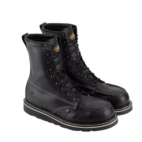 Thorogood Black Leather Gore Tex Soft Toe Military Combat Boots Mens Size 7.5 M Thorogood Black Leather Gore Tex Soft Toe Military Combat  main image 2