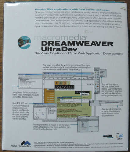 Macromedia Dreamweaver UltraDev NFR Mac OS 8.6 Windows 95 98 2000 NT - Bild 2 von 5
