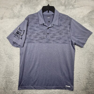 OGIO Polo Shirt Mens Large Blue Monza Racing on Sleeve